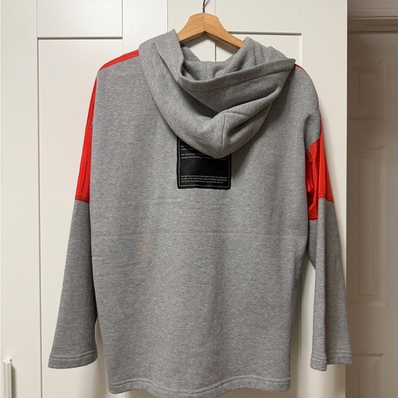 WE-AR4 Women's Red and Gray Mixed Up Hoodie - Picture 4 of 5